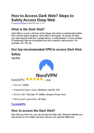 how do i access dark web